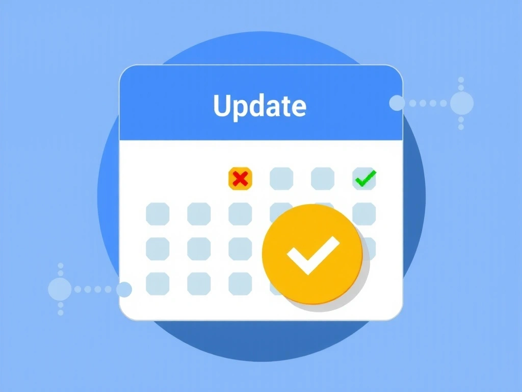 Calendrier montrant les mises à jour de politique