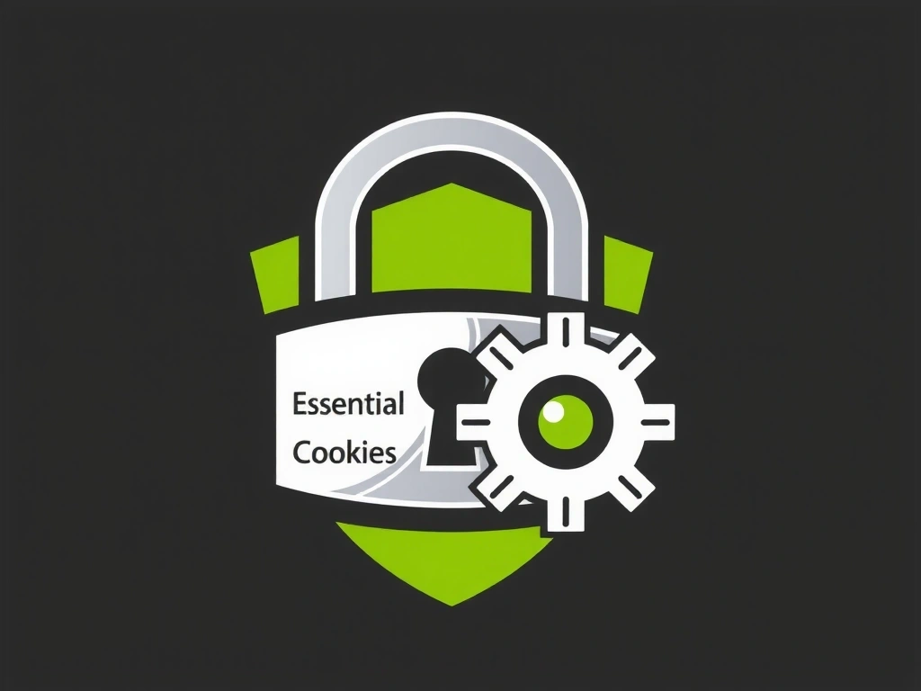 Icône représentant des cookies essentiels avec un cadenas pour la sécurité
