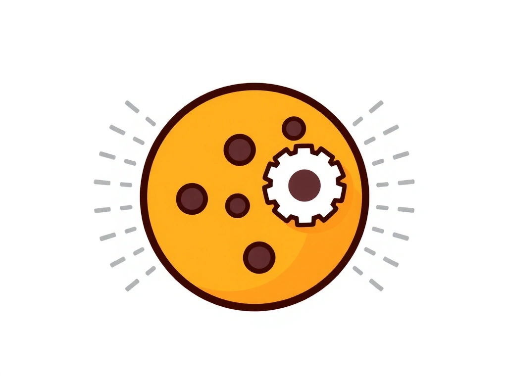 Icône fonctionnelle avec des engrenages et des cookies personnalisés