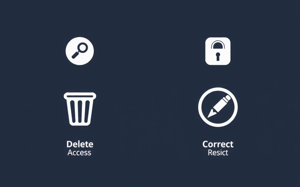 Icônes représentant les droits des utilisateurs sur leurs données