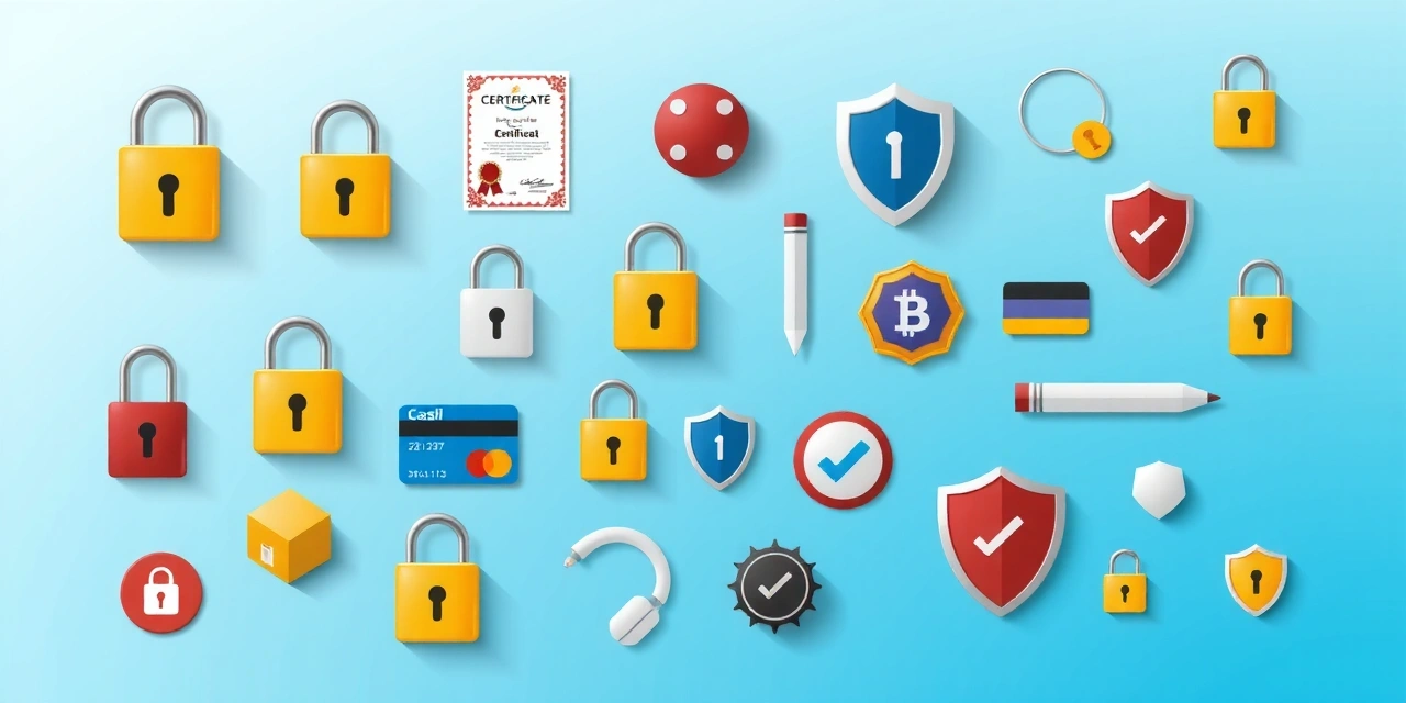 Icônes de sécurité pour les paiements en ligne avec cadenas et certificats SSL