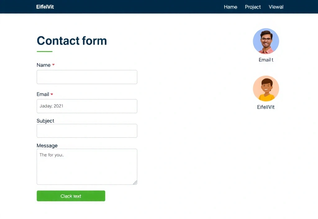 Illustration d'un formulaire de contact professionnel pour Eiffelvitcv