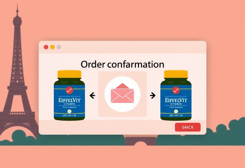 Illustration d'une commande confirmée avec des produits Eiffelvitcv
