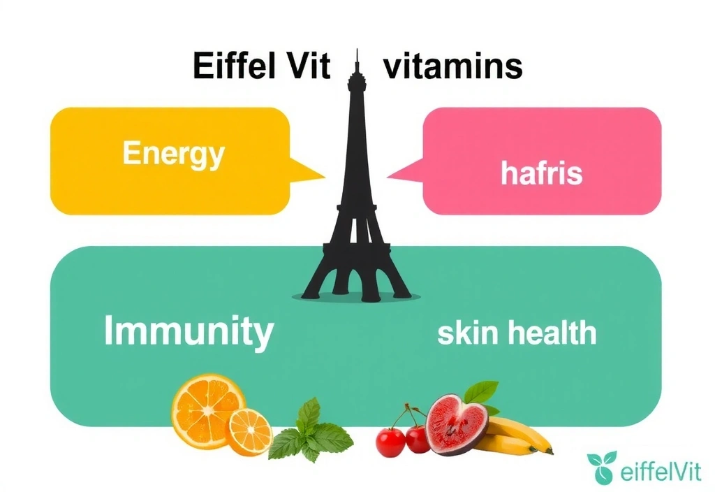 Infographie sur les bienfaits des vitamines Eiffelvitcv