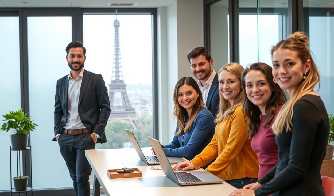 Équipe de service client Eiffelvitcv souriante